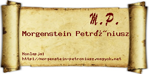 Morgenstein Petróniusz névjegykártya